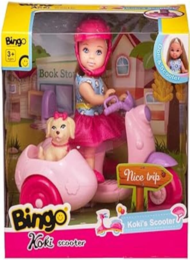 Bingo - دمية بينجو كوكى مع سكوتر، 4 قطع - متعددة الألوان - Image 1