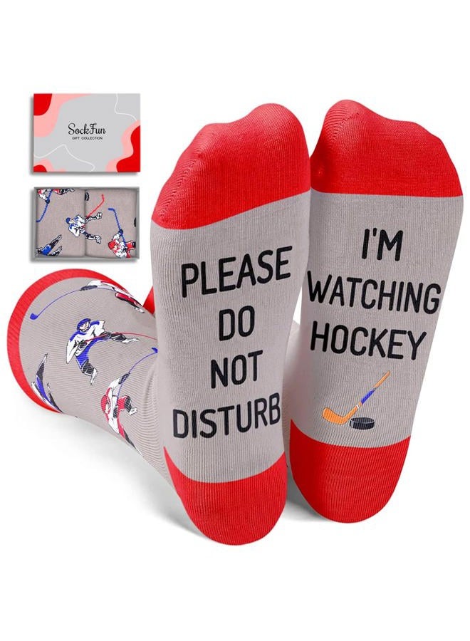sockfun Hockey Gifts For Men Teen Youth - Hockey Dad Gifts, Gifts For Hockey Goalie Coach Players Lovers, Novelty Field Ice Hockey Socks - Image 1