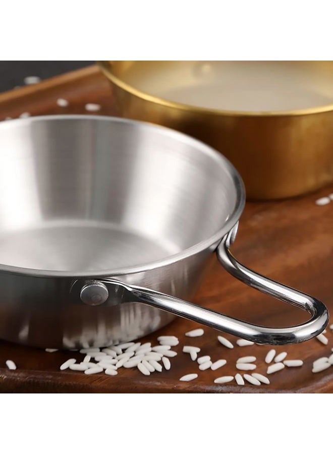 Dadamong 2-Pack Makgeolli Bowls, 304 Stainless Steel Korean Traditional Bowls Rice Wine Bowl with Handle, Hiking Soup Dish, Food Bowl Camp Cup, 4.7 Inch, 10 Ounces (Silver) - Image 5