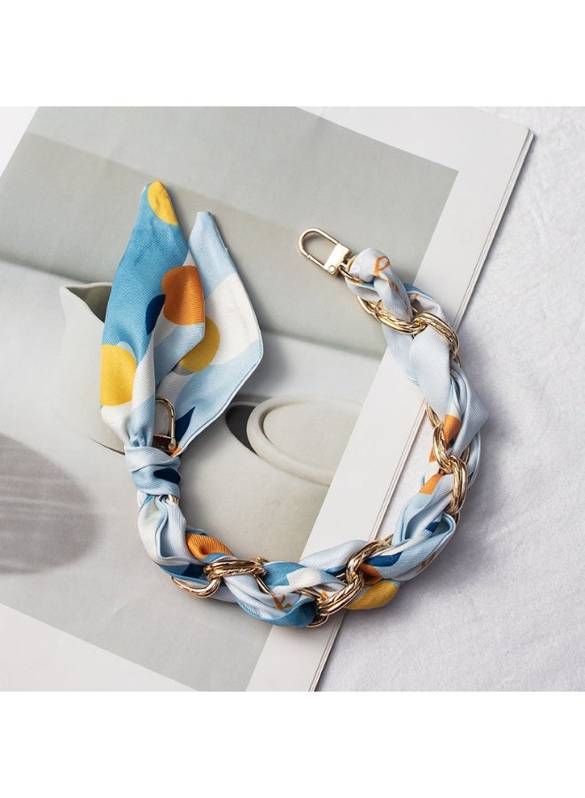 NIBEMINENT Beaded Phone Lanyard, Anti Lost Removable Wrist Strap, Rope Weaving Bracelet Pendant, Phone Keychain Lanyard, White