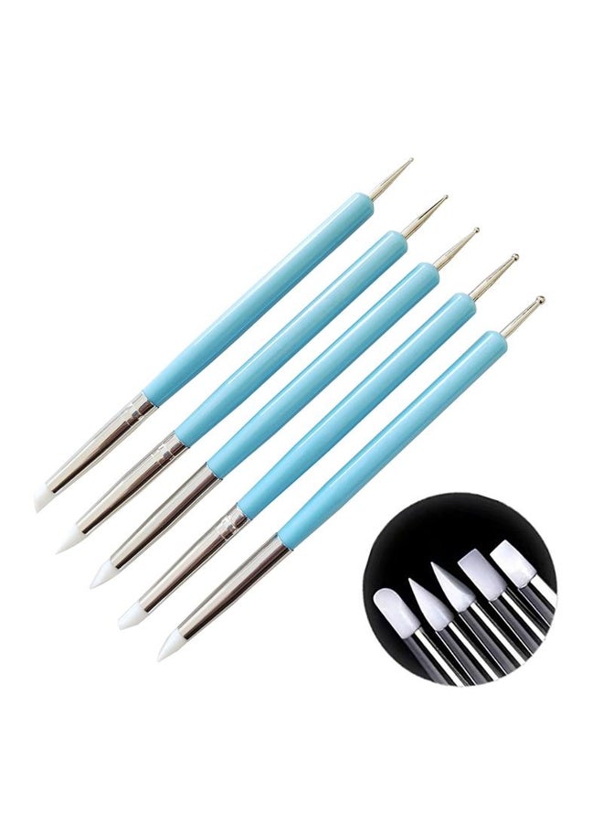 5Pcs/Set Stainless Steel Two Head Sculpting Polymer And Soft Pottery Clay Tool Silicone Modelling Art Shaper Tools - Image 1