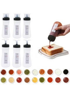 Durku 6 Packs 12-ounce packages salad ketchup bottles squeeze bottle a convenient culinary companion for everyday family cooking and picnic outings (Black)