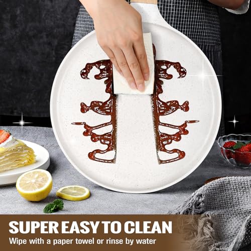SouxMux Nonstick 8-Inch Crepe Pan with Spreader, Ceramic Coated Dosa Tawa Pan, Induction Compatible Flat Skillet for Pancakes, Omelettes, and More with Cool Handle, PFOA Free - Image 5