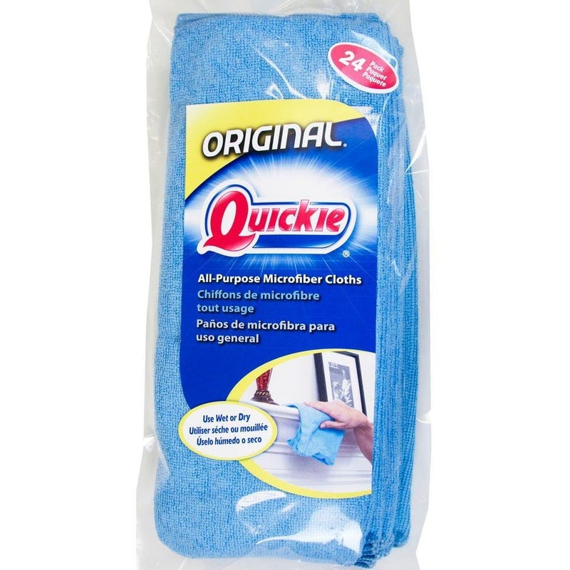 Quickie Quickie Microfiber Cleaning Cloth, 14 x 14 Inches, Blue, Pack of 24, Washable and Reusable, Ideal for Multi-Surface Indoor/Outdoor Dusting and Polishing - Image 3