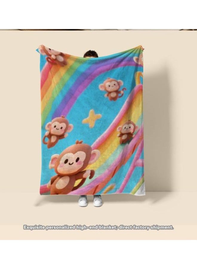 general Baby and children's cartoon flannel thin blanket (warm and comfortable, suitable for sleep, game use) 70cm*100cm - Image 2