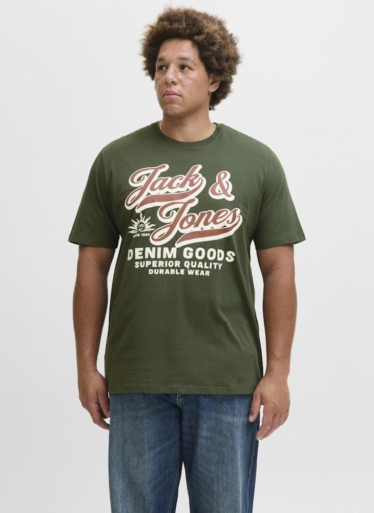 JACK & JONES Plus Size Graphic Crew Neck Regular Fit T-Shirt - Image 1