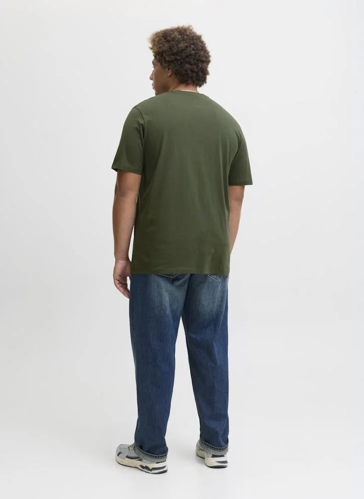 JACK & JONES Plus Size Graphic Crew Neck Regular Fit T-Shirt