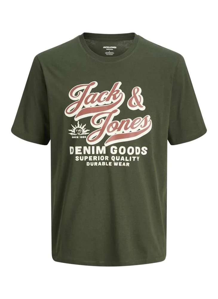 JACK & JONES  Plus Size Graphic Crew Neck Regular Fit T-Shirt for Men | Best Price UAE