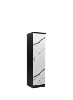 Generic Rustic Solid Wood 1 Door Wardrobe Cabinet with Drawer, Lock, Keys, and Shelves, Suitable for small rooms - 50 x 52 x 190 cm White Marble Finish  - Image 5