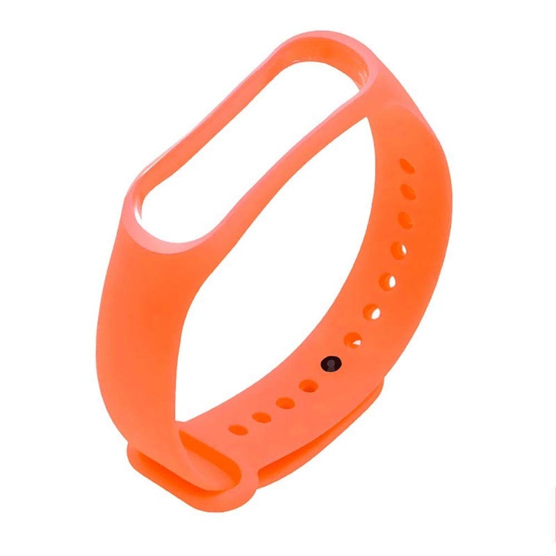 BIBENE Premium Silicone Strap for Xiaomi Mi Band 3/4 – Orange Fitness Tracker Wristband - Image 2