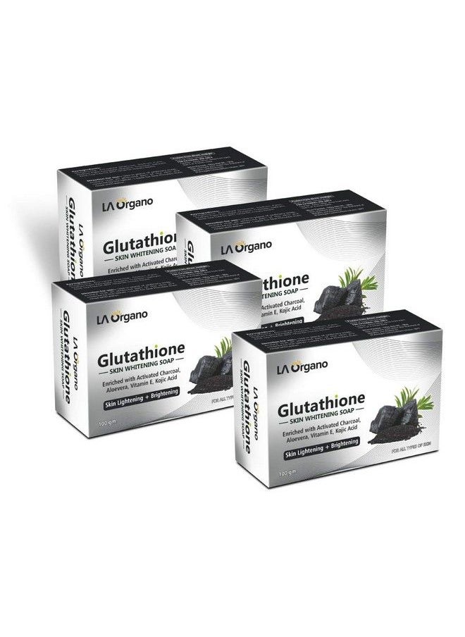 LA Organo Glutathione Activated Charcoal Skin Whitening Soap For All Skin Type (100Gm) Pack Of 4  - Image 2