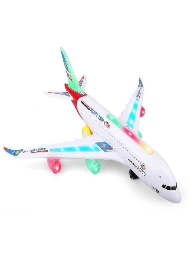 AtomDream Tech Bump and Go Airplane Toy with 4D Lights & Sounds, Realistic Moving Plane with Automatic Direction Change, Interactive Aircraft Toy for Boys & Girls Ages 3-12, (Red) - Image 1