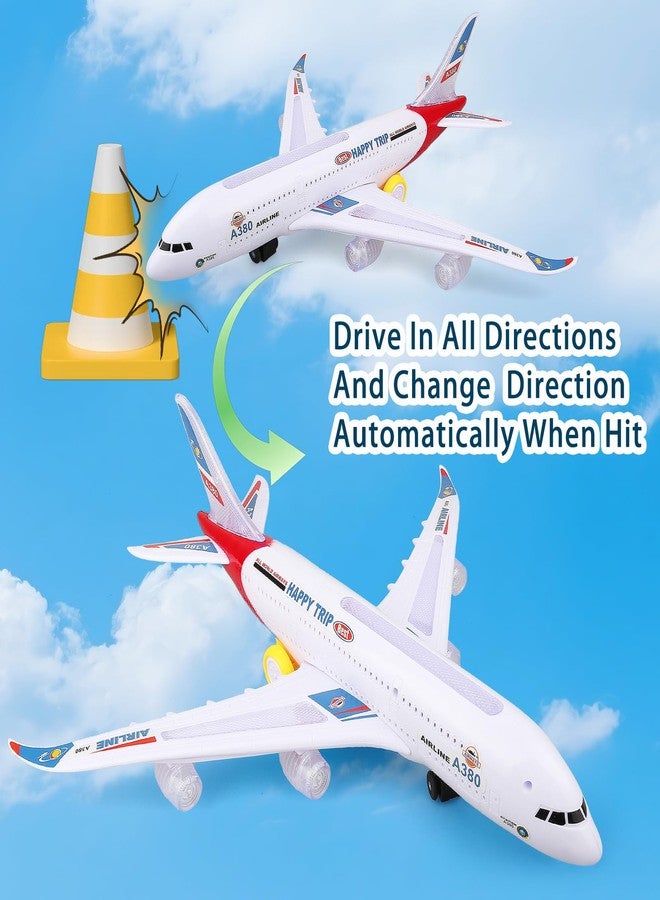 AtomDream Tech Bump and Go Airplane Toy with 4D Lights & Sounds, Realistic Moving Plane with Automatic Direction Change, Interactive Aircraft Toy for Boys & Girls Ages 3-12, (Red) - Image 5