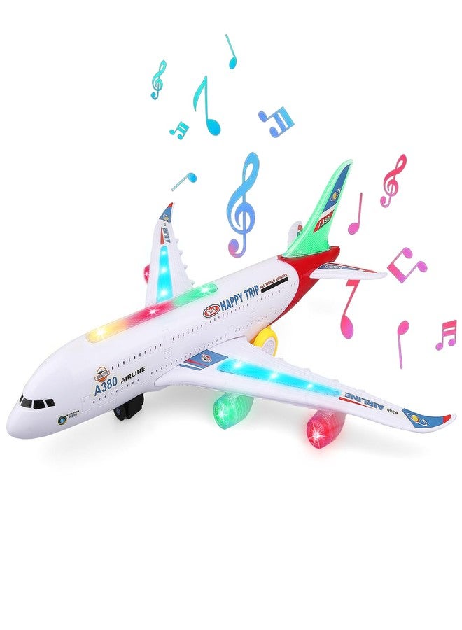 AtomDream Tech Bump and Go Airplane Toy with 4D Lights & Sounds, Realistic Moving Plane with Automatic Direction Change, Interactive Aircraft Toy for Boys & Girls Ages 3-12, (Red) - Image 2
