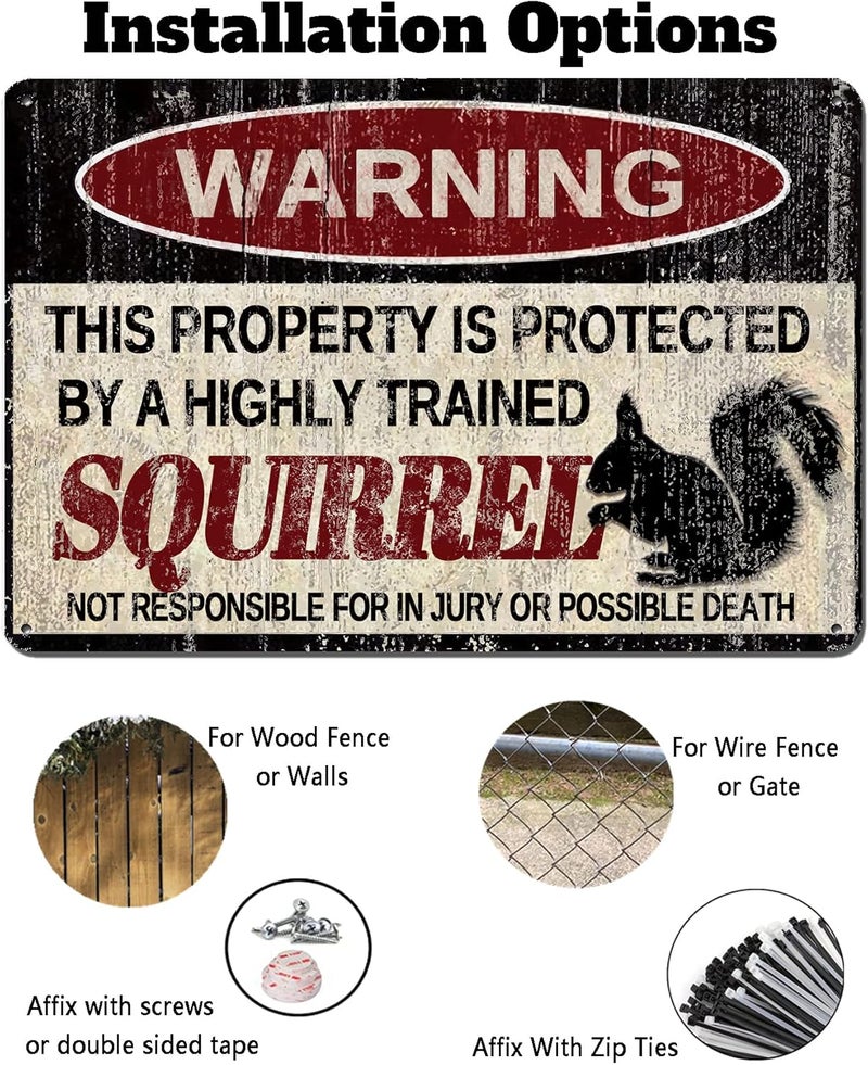 Kengtou Vintage Squirrel Metal Warning Sign - Image 4