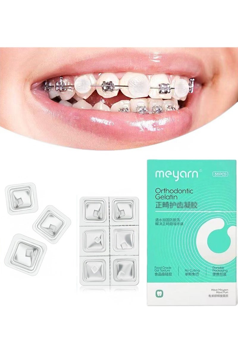 meyarn 36pcs Individually Packaged Orthodontic Gelatin，Orthodontic Wax for Braces Wax Dots Gentle Comfort，Clear Invisible Fit，All Day Protection - Image 1