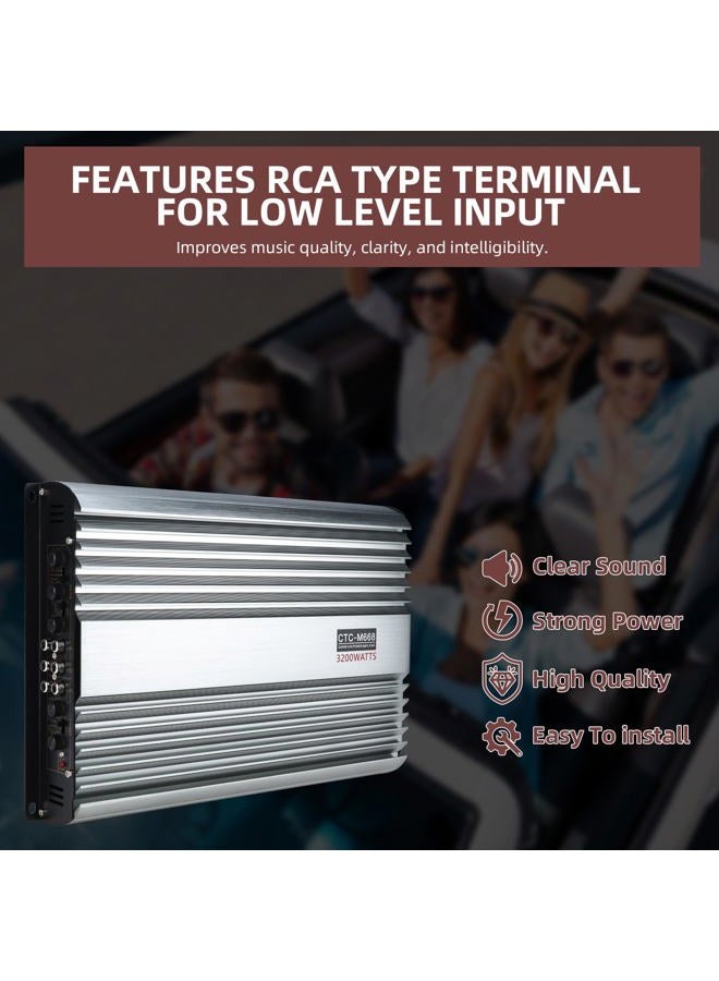 YaeCCC 3200W 12V 4 Channel Car Amplifier Stereo Power Amp Audio 4CH Bass Sub Woofer - Image 3