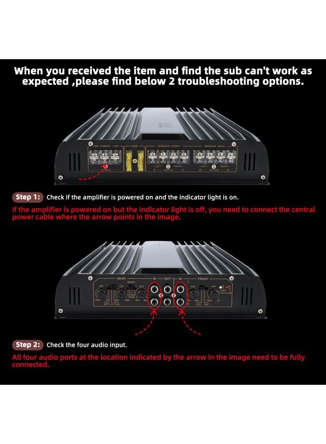 YaeCCC 3200W 12V 4 Channel Car Amplifier Stereo Power Amp Audio 4CH Bass Sub Woofer - Image 4