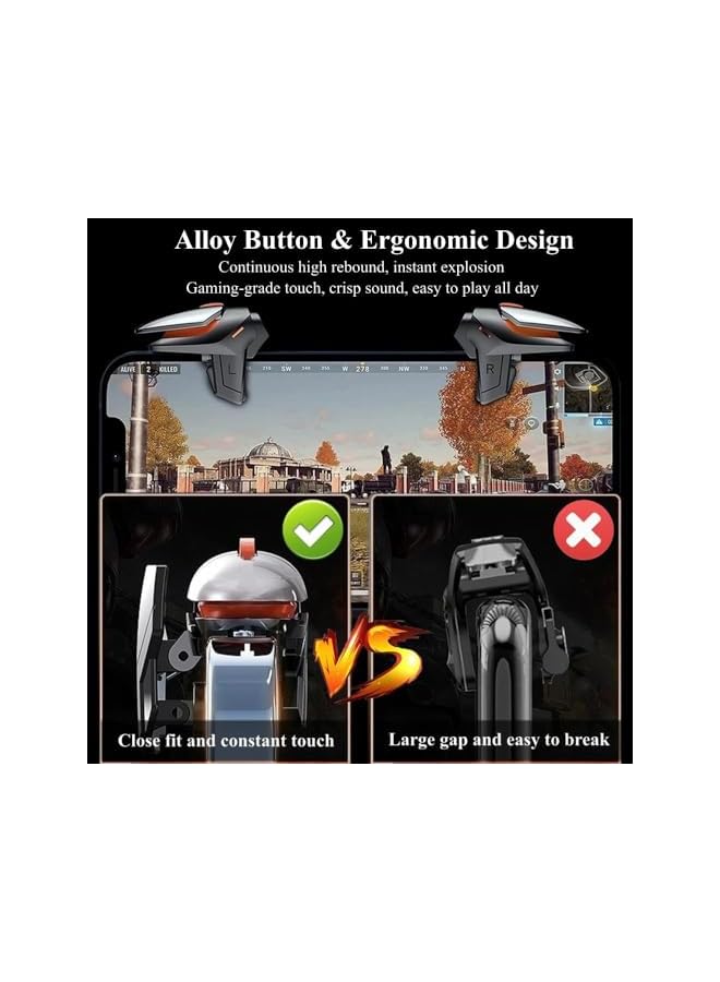 Green Tiger Mobile Game Triggers – Pro Touch Controller with Fast Aim Fire Buttons, Ultra-Sensitive Joysticks for iOS/Android Phones – Ergonomic Grip for Battle Games - Image 4