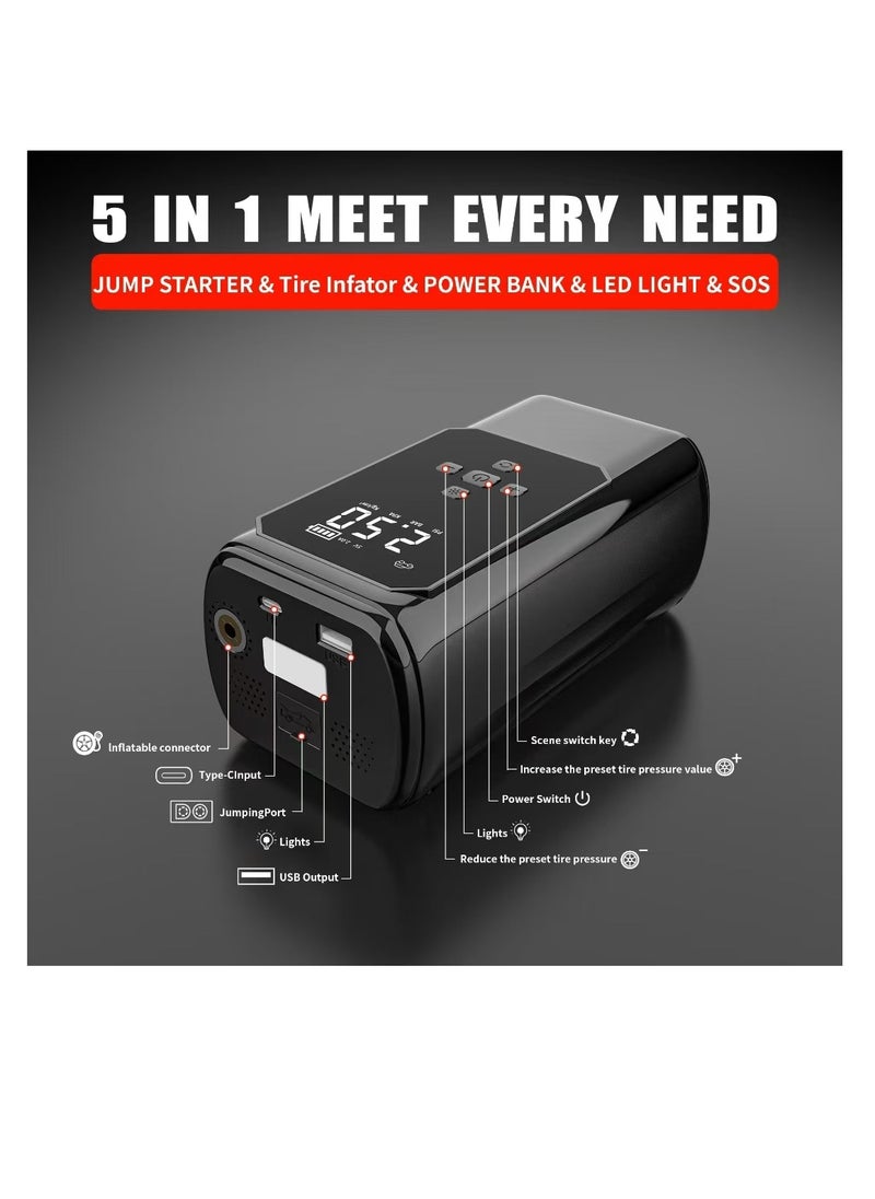 AOTUO Car Battery Jump Starter, 2000A Portable Car Starter Battery Pack (Up to 8L Gasoline/6.5L Diesel Engines) 12V Jumper Box with Jumper Wires, Large LCD Display, USB QC3.0, LED Light, Compact  - Image 3