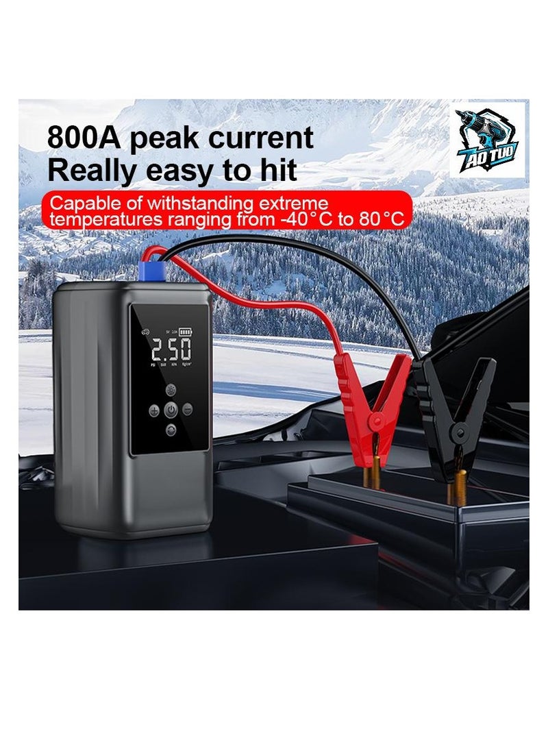 AOTUO Car Battery Jump Starter, 2000A Portable Car Starter Battery Pack (Up to 8L Gasoline/6.5L Diesel Engines) 12V Jumper Box with Jumper Wires, Large LCD Display, USB QC3.0, LED Light, Compact  - Image 1