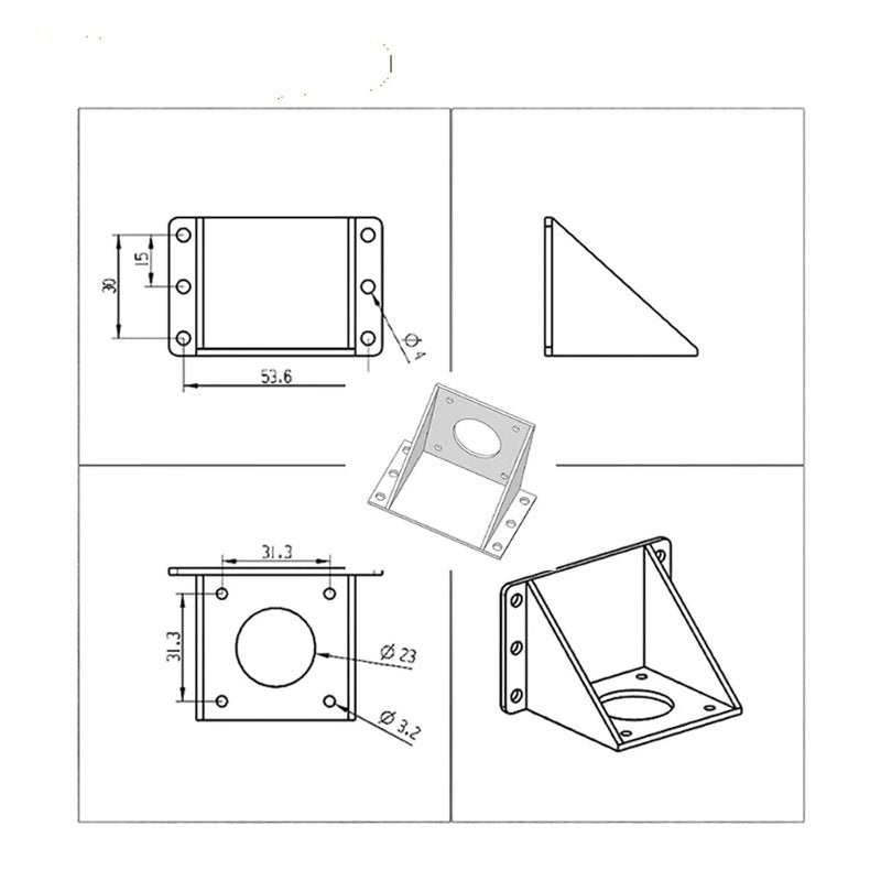 قوس محرك السائر NEMA 17 نوع L دعامة تركيب بلاستيكية لمحرك سائر مقاس 42 لطارد تيتان 4 قطع - Image 4