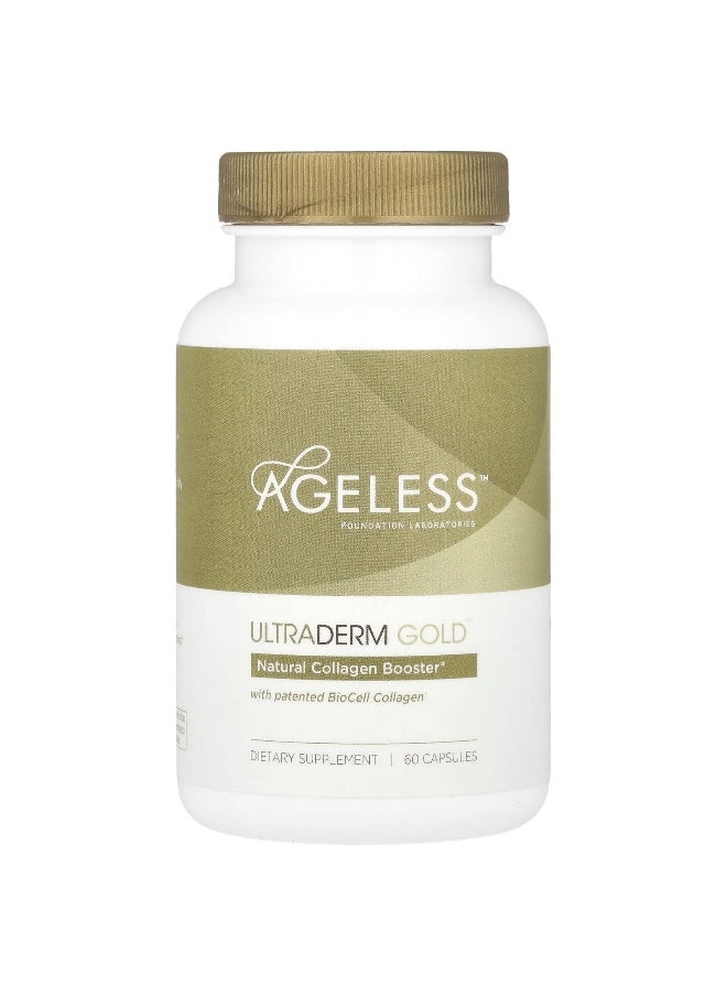 Ageless Foundation Laboratories - Ageless Foundation Laboratories, UltraDerm Gold™, Natural Collagen Booster with Patented BioCell Collagen, 60 Capsules - Image 1