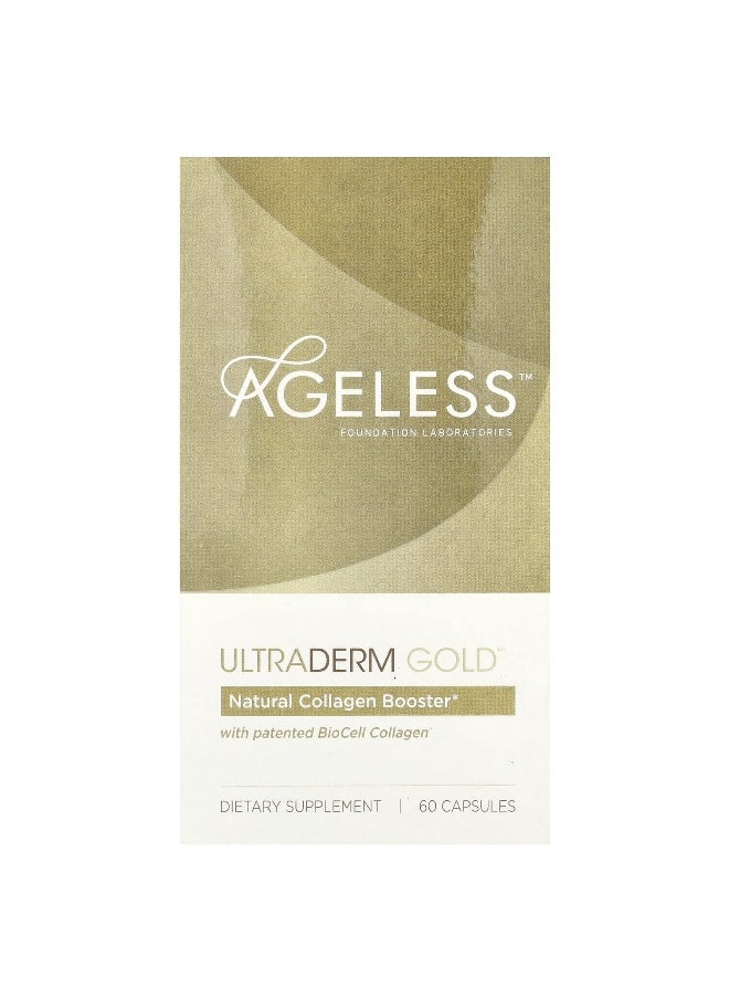 Ageless Foundation Laboratories - Ageless Foundation Laboratories, UltraDerm Gold™, Natural Collagen Booster with Patented BioCell Collagen, 60 Capsules - Image 1