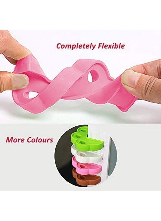 Safe-O-Kid Pack Of 4 Fit All Sleek Design Strong Silicone Door Stopper Pink  - Image 5