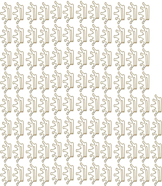 مشابك ورق تاج لطيفة 100 قطعة متينة مقاومة للصدأ لمكتب المنزل المدرسة ترتيب المستندات - Image 1