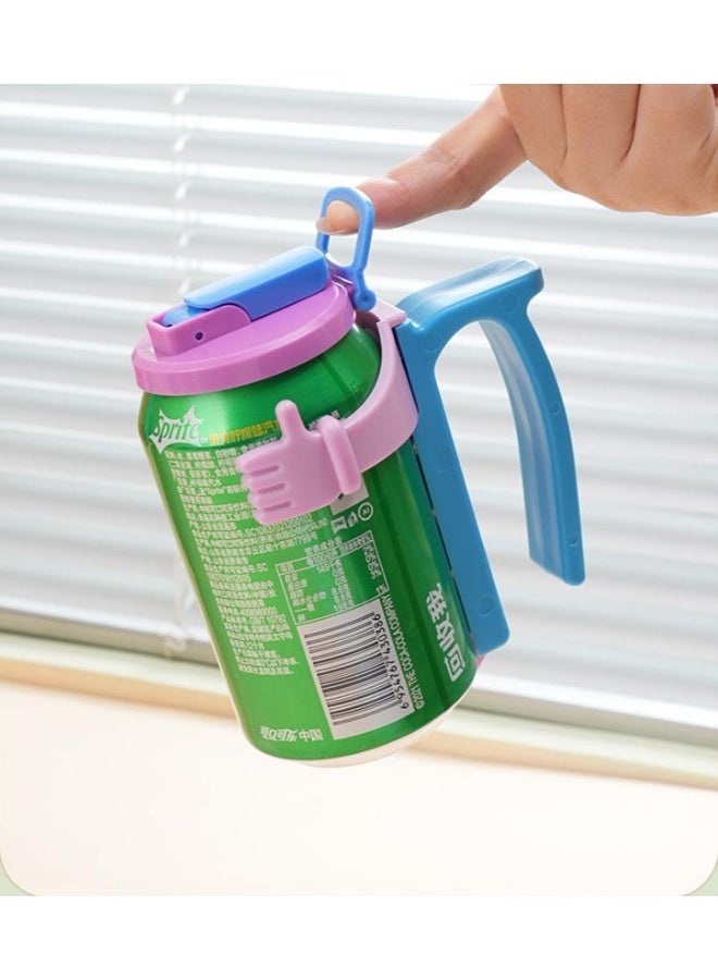 Soda Can Lids and Holders with Straw, Spill-Proof Can Covers & Can Handles for 330ml/500ml Cans, Reusable Drink Can Holder for Soda,  Beverage，Portable Drink Can Holder for Home, Party, Outdoor - Image 3