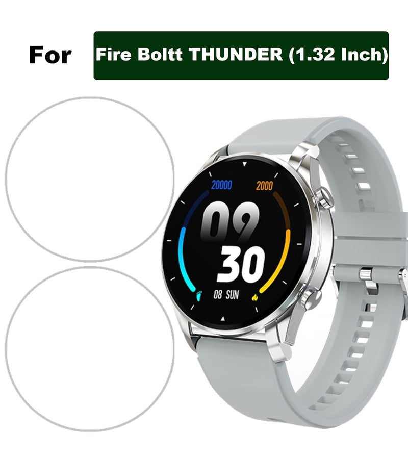 HELLOSCREEN Hydrogel Screen Protector For FIRE BOLTT THUNDER SMARTWATCH (1.32") - Anti-Scratch, Bubble-free, Edge To Edge Soft TPU Film Screen Guard for FIRE BOLTT THUNDER (Pack of 2) - Image 2