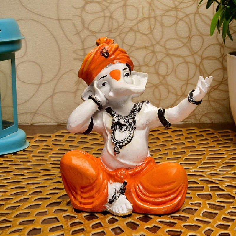 Karigaari India Handcrafted Polyresin Eco Friendly Lord Ganesha Ganpati Idol Figurine Lord Ganesha Statue for Home Decoration Multicolor - Image 3