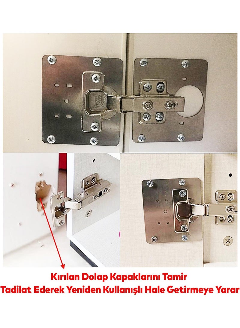 Nzb - Cabinet Door Stone Hinge Repair Sheet Nobel Practical Repair Kit 6,5x9 cm Slot Table 6 Pieces - Image 1