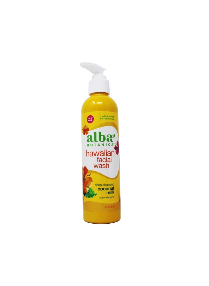 Alba Botanica - Alba Botanica Hawaiian Nourishing Face Wash, Coconut Milk, 8 Fl Oz - Image 1
