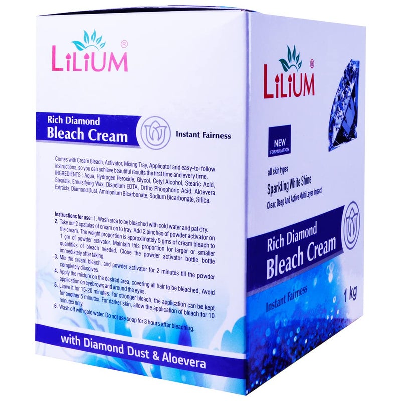 Lilium Rich Diamond Instant Fairness Bleach Cream1kg For Sparkling White Shine - Image 5