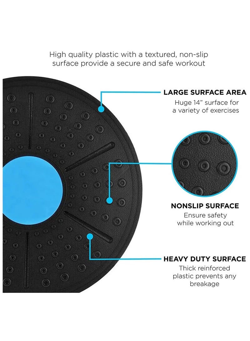 قرص توازن مستدير لليوجا وتمارين اللياقة البدنية بزاوية 10-20 درجة، أسود/أزرق - Image 3