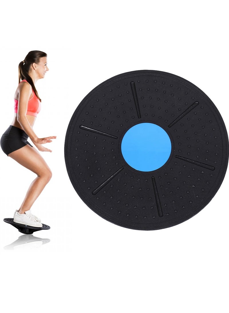 قرص توازن مستدير لليوجا وتمارين اللياقة البدنية بزاوية 10-20 درجة، أسود/أزرق - Image 1