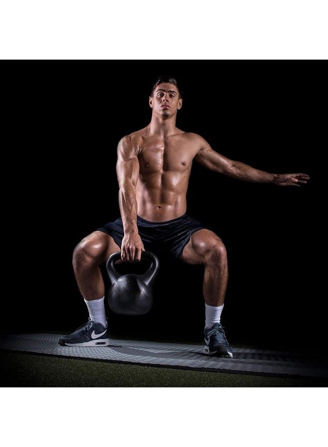 WAKYME 10kg Powder Coated Kettlebell – Solid Cast Iron Core with Non-Slip Handle & Flat Bottom – Heavy Duty Strength Training Weight for Conditioning, Cross Training & Home Gym – Single - Image 2