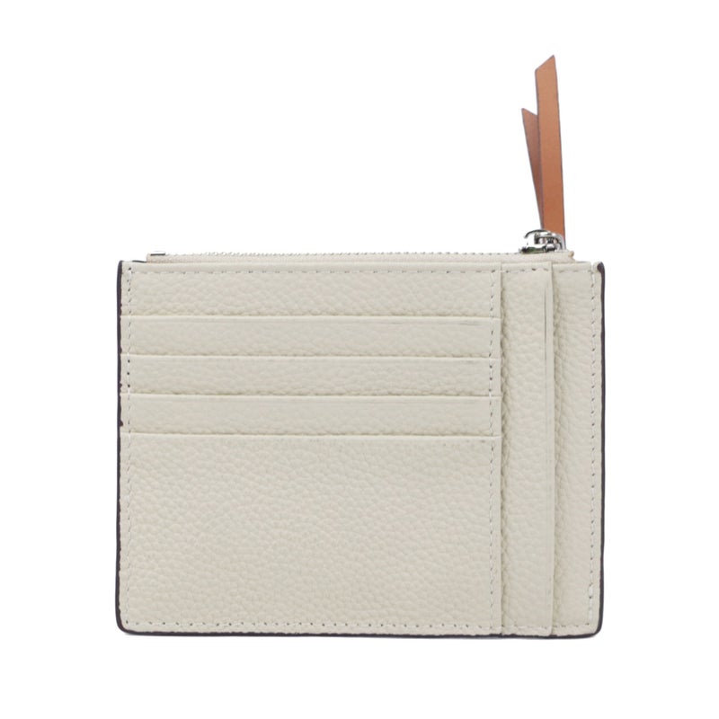 Real Cowhide Zipper Small Change Card Bag Short Fashionable All-match Color Matching Car Stitching Multi-card Bit Mens and Womens Daily Money Bag White 