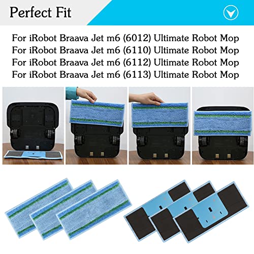 Extolife 12 Pack M6 Mopping Wet Pads for iRobot Braava Jet m6 (6110) (6012) (6112) (6113) Ultimate Robot Mop, Washable and Reusable Microfiber Deep Clean Wet Pads - Image 2