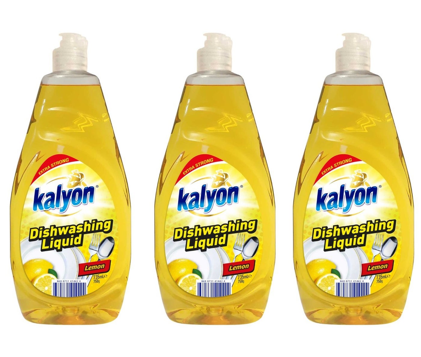 kalyon Extra Dishwashing Liquid 735 ML Lemon, Scented Pack of 3