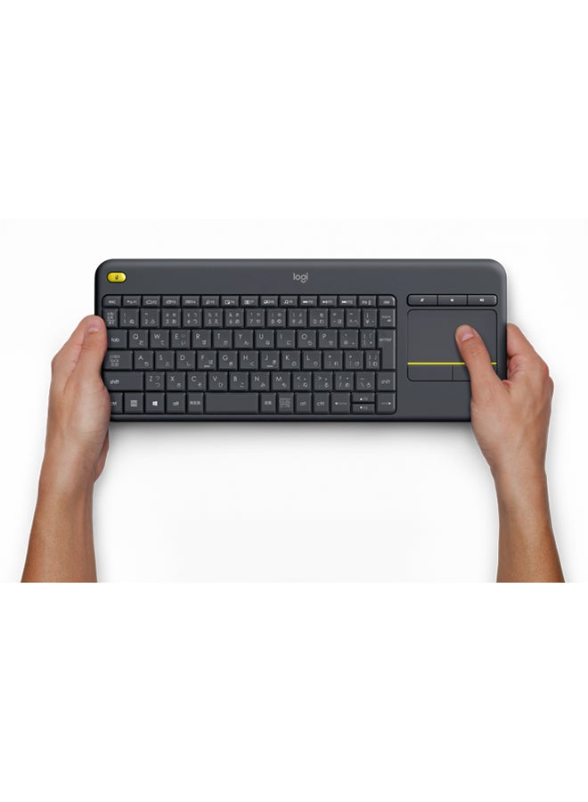 Logitech K400 Plus Wireless Livingroom Keyboard with Touchpad for Home Theatre PC Connected to TV, Customizable Multi-Media Keys, Windows, Android, Laptop/Tablet, Arabic Keyboard Black - Image 3