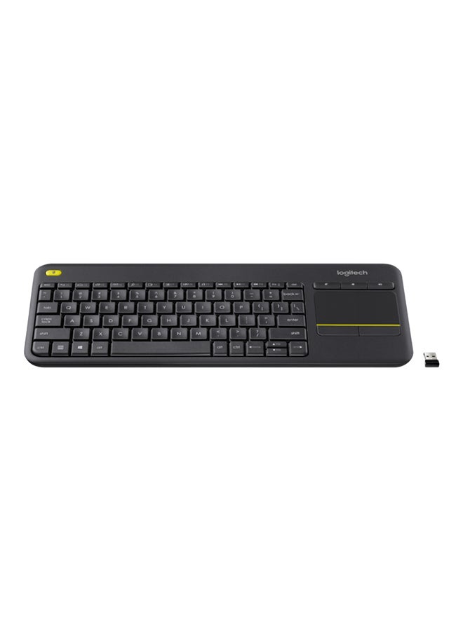 Logitech K400 Plus Wireless Livingroom Keyboard with Touchpad for Home Theatre PC Connected to TV, Customizable Multi-Media Keys, Windows, Android, Laptop/Tablet, Arabic Keyboard Black - Image 2