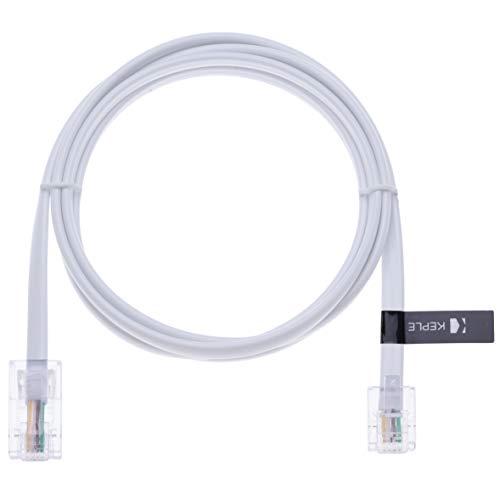 Keple 1m RJ11 to RJ45 Cable - RJ11 to RJ45 Phone Telephone Cord - 6P4C to 8P8C Connector Plug - White - Image 4