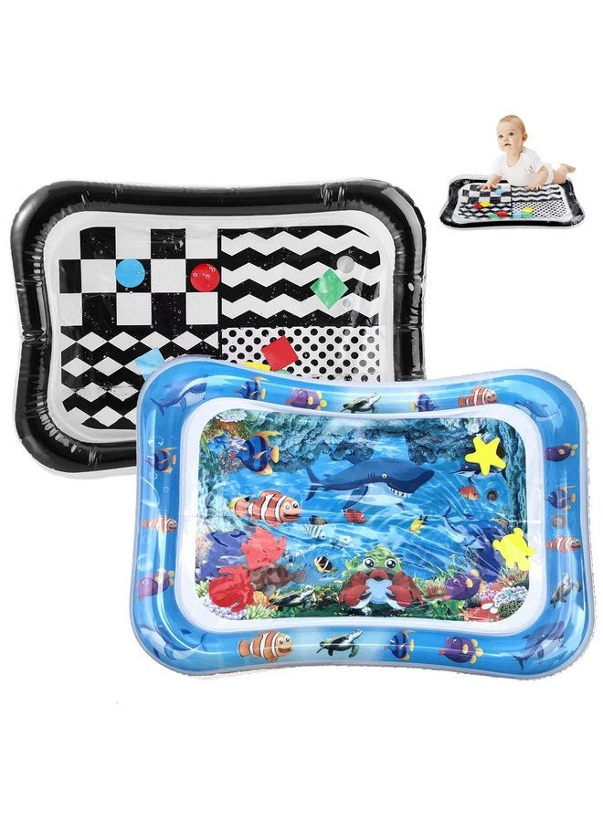 باندا إير مجموعة من 2 سجادة لعب مائية للأطفال على الأرض من PandaEar، سجادة مائية قابلة للنفخ لوقت الاستلقاء على البطن للأطفال من سن 0 إلى 3 سنوات و6 إلى 12 شهرًا، سجادة مائية حسية للأطفال، سجادة مائية لوقت الاستلقاء على البطن للأطفال من البنات والأولاد والرضع والأطفال حديثي الولادة - Image 1