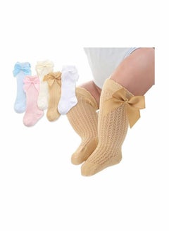 Generic Breathable Knee High Socks for Baby Girls with Bowknot - Perfect for Dresses & Special Occasions  - Image 2