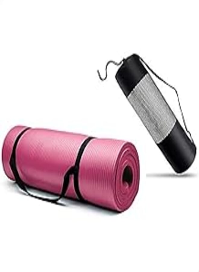 Gymbit Yoga Mat with Carrying Strap and Bag, 10 mm - Pink