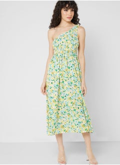 One Shoulder Printed Dress