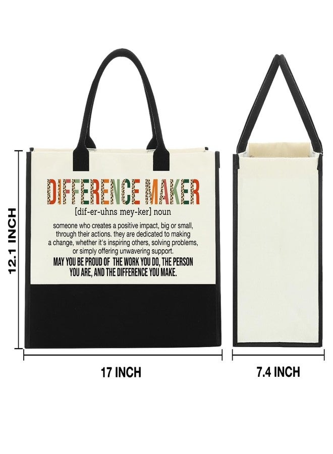 Nvhai Thank You Gifts for Women Boss Leader Coworker, Appreciation Gifts for Boss Lady Coworker Teacher Nurse Coach Retirement New Job Going Away, Difference Maker Definition Canvas Tote Bag for Women - Image 2
